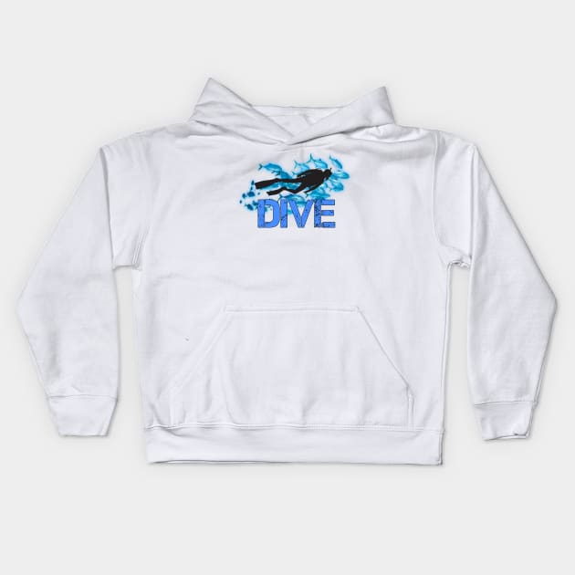 Scuba diving t-shirt designs Kids Hoodie by Coreoceanart